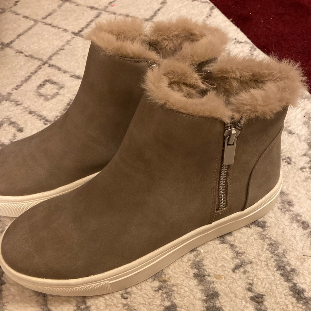 Taupe Suede Booties